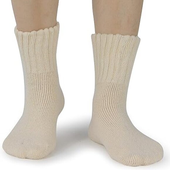 Women's Winter Boots Socks Thick Warm Cozy Crew Socks Solid Color Gifts - Picture 2 of 6